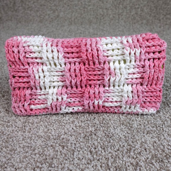 Handmade Other - Handmade Crochet Reusable Mop Cover Pink White Fits Swiffer Sweeper Cotton Pad